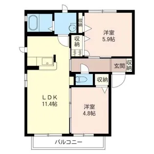 サンモール B棟【2階】の間取り