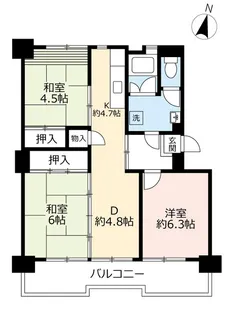 UR千代が丘【7階】の間取り