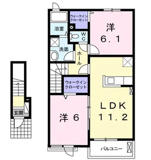 ナテユール ラ・メゾンB【2階】の間取り