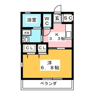 カーサ・ビアンカ・ルートI【2階】の間取り