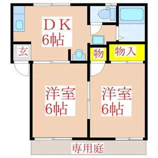 第一UTOハイツ B棟【1階】の間取り