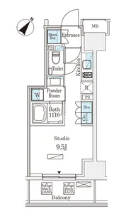パークアクシス赤坂【8階】の間取り