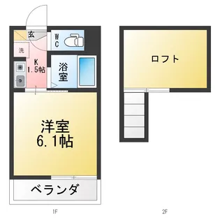ル・クールK1【2階】の間取り