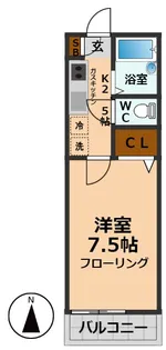 カーサイズミB棟【1階】の間取り