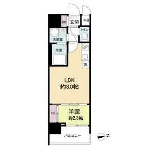 セレニテ日本橋ミラク【6階】の間取り