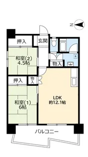 UR武庫川【12階】の間取り