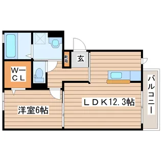 ブライト木町【2階】の間取り