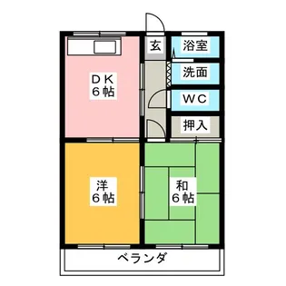 水源ハイツII【2階】の間取り