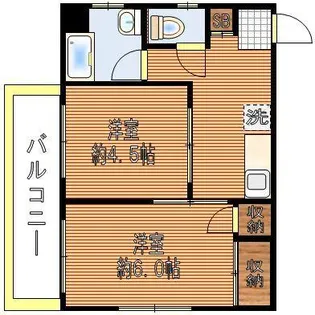 サンライズ小松【4階】の間取り