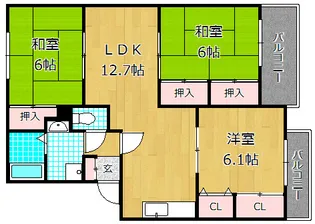 トリヴァンベール星田【1階】の間取り