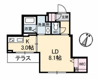 ラルーチェ学南町【1階】の間取り