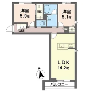 トレジャー大谷戸【1階】の間取り