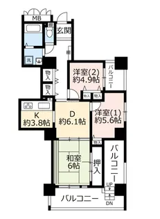 URHAT神戸・脇の浜【23階】の間取り