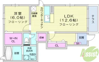 エマーブル・ペルル【1階】の間取り