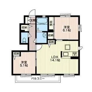 リバーカレント【1階】の間取り