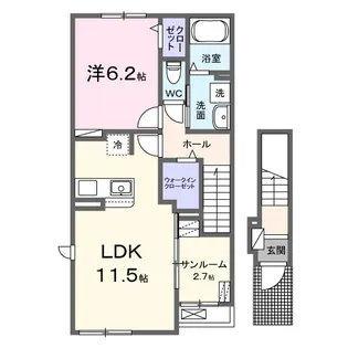 ソールオリエンス【2階】の間取り