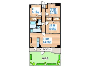 メゾン霊屋【1階】の間取り