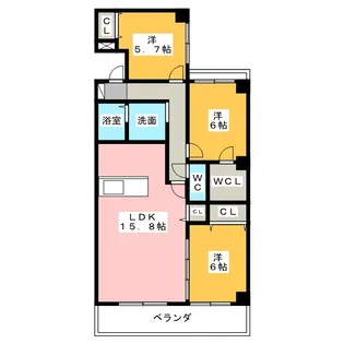 ブールヴァールTAKAMA【1階】の間取り