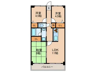カーサメディオ【4階】の間取り
