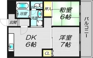 エクセル難波【7階】の間取り