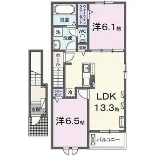 アドラブールB【2階】の間取り