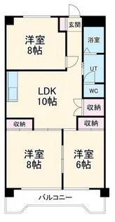 サンハイツ二城【3階】の間取り
