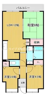 ふぁみーゆ寝屋川セントラルパークA棟【9階】の間取り