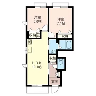 リビオン俊【1階】の間取り