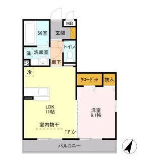 ヘリオス A【3階】の間取り