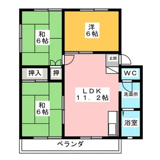 エクセル大門B棟【1階】の間取り
