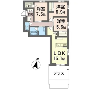 【新築】アルフェリーチェ【SHM】【1階】の間取り