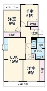 ペアフィールドA【3階】の間取り