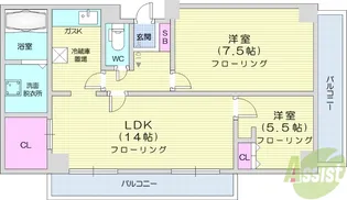 二軒茶屋グランドハイツ【3階】の間取り