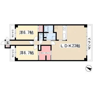 ビラ三秀山中【2階】の間取り