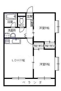 正気屋ハイツA【1階】の間取り