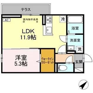 ディーシャンブル八田II【3階】の間取り