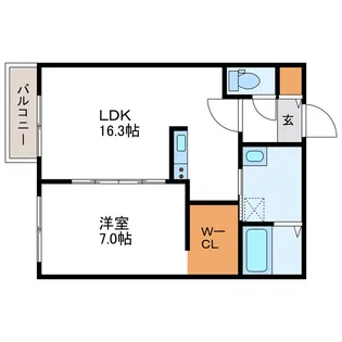 リベルテスクアール六番館【3階】の間取り
