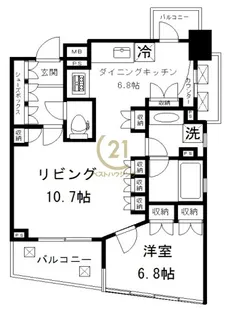 ピアース神楽坂【11階】の間取り