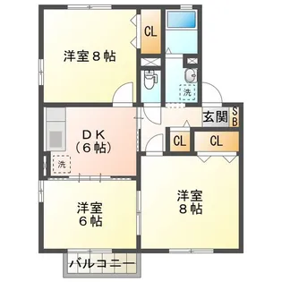 COMODO楠【2階】の間取り