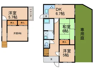 岐阜県多治見市大針町【一戸建】の間取り