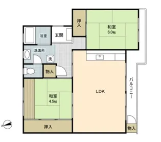 笹下台団地8-11号棟【4階】の間取り