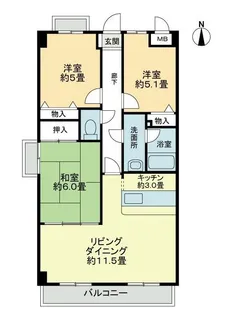 スカール西条【5階】の間取り