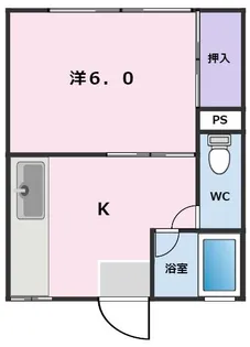 コーポ奥名B【1階】の間取り
