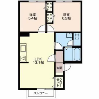 レジデンス青樹【2階】の間取り