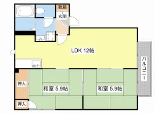 2LDKの間取り画像