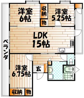 ヴィラナリー小倉南A【1階】の間取り
