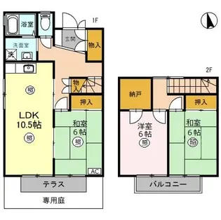 豊岡タウンハウス D棟の間取り