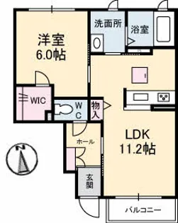 シャーメゾンHANA A棟【1階】の間取り