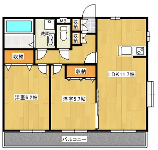 ガーデンヒルズ美園B【3階】の間取り