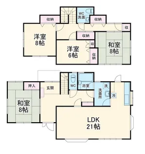 静岡県掛川市子隣【一戸建】の間取り